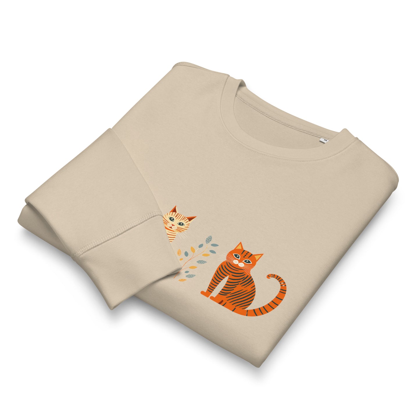 Sweatshirt en coton bio Milot - Motif de chats - rose zombie