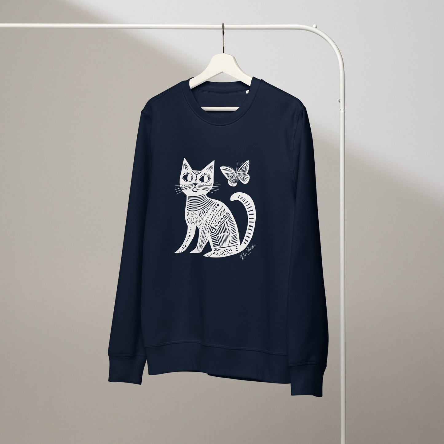 Pull en coton stylé en coton bio - Imprimé de chat écologique