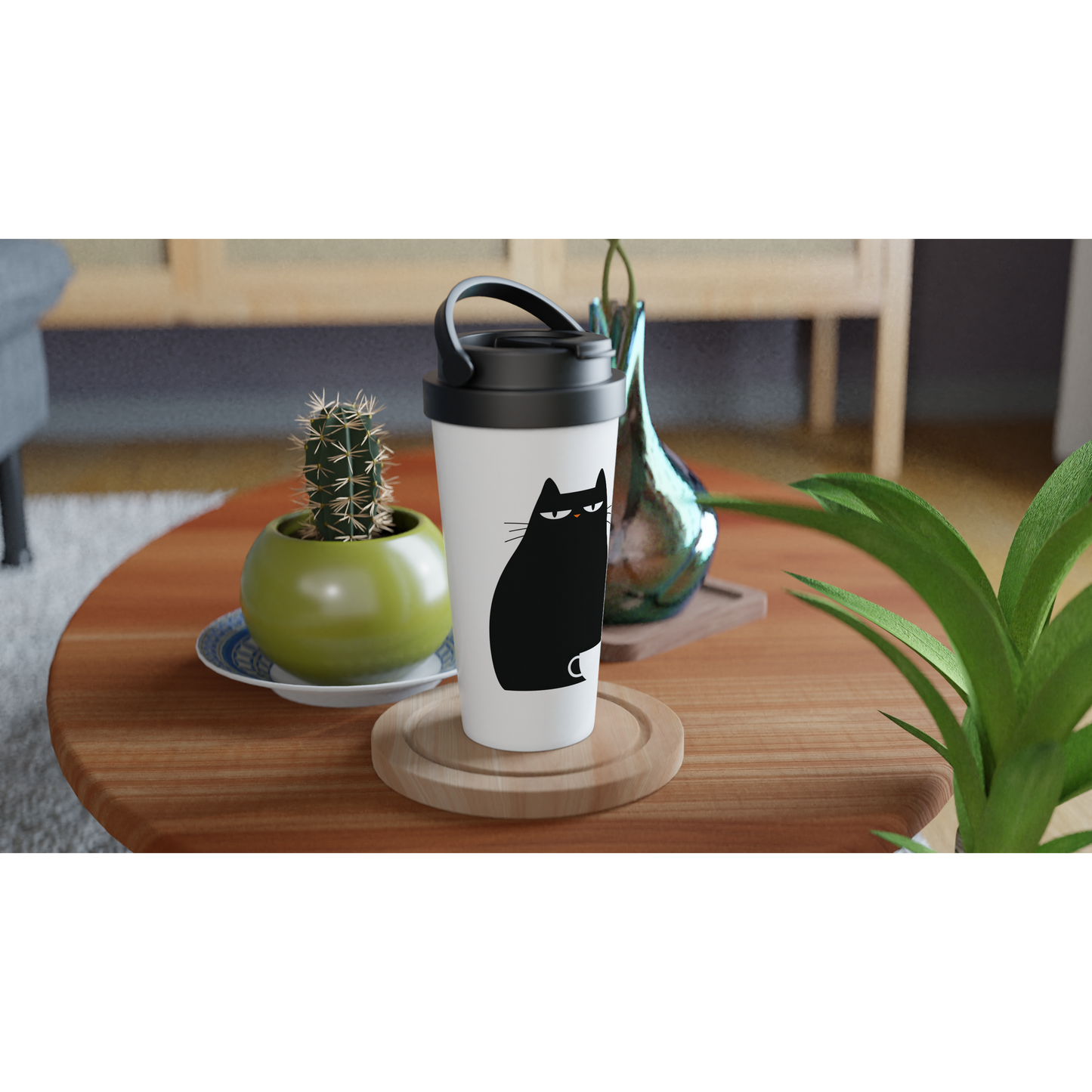 white travel Insulatedcup cat-4