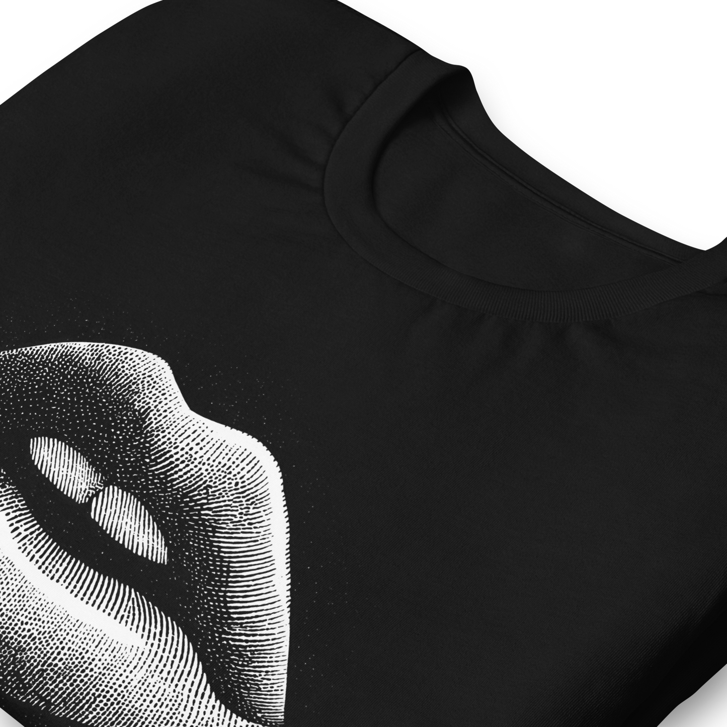 T-shirt écolo en coton recyclé – Motif artistique de lèvres