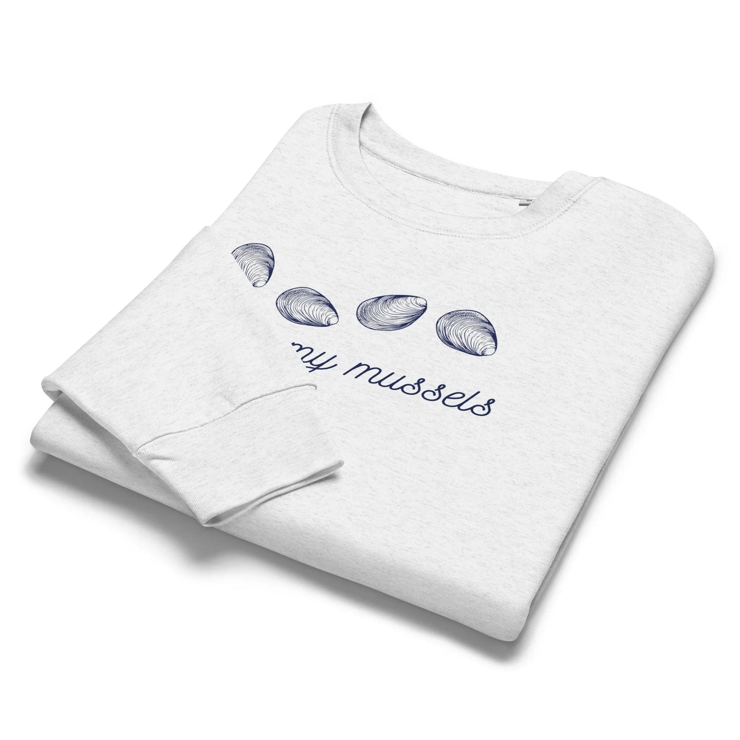 Pull en coton bio Flexing Mussels - Thème plage - rose zombie