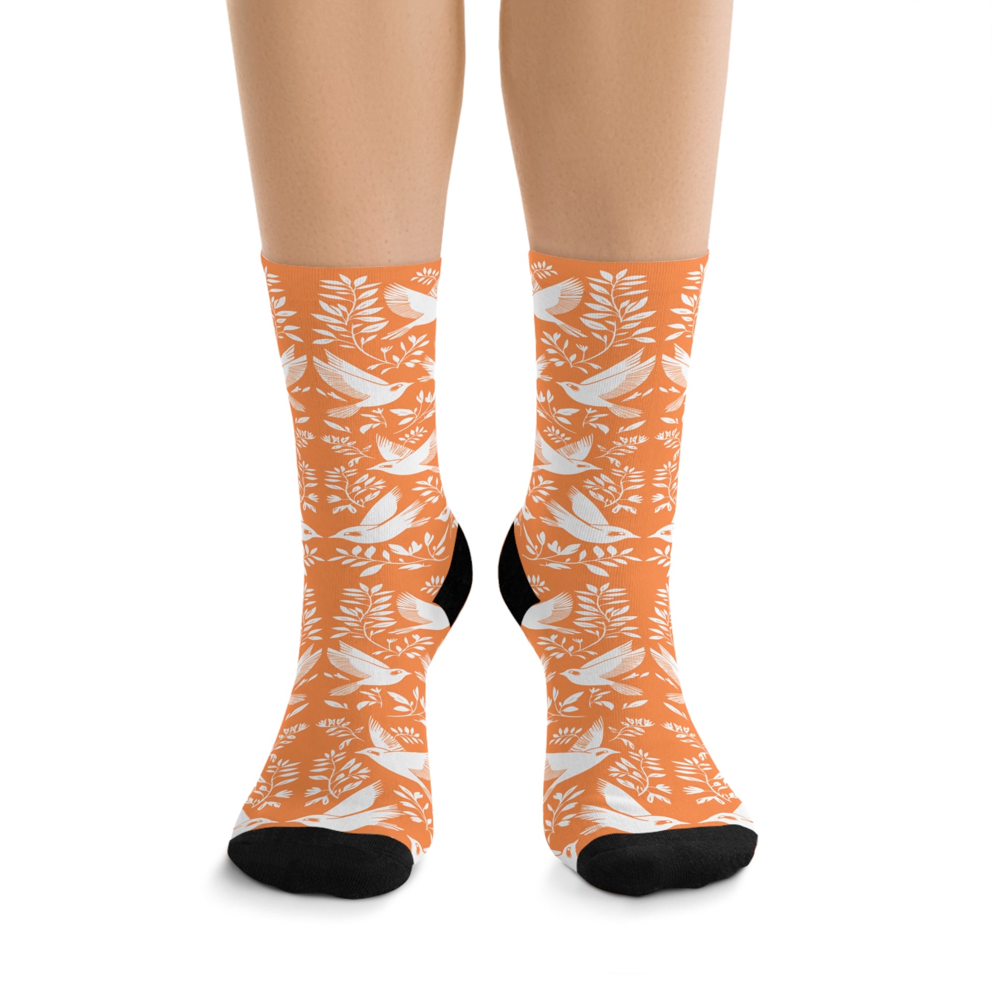 Chaussettes écolo - Motif d'oiseaux - rose zombie