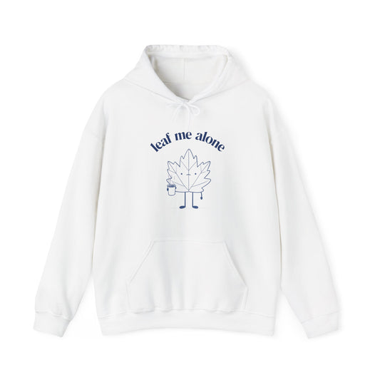 Sweat à capuche en coton durable – Imprimé humoristique d'une feuille d'érable grincheuse