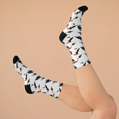 Chaussettes écolo - Motif d'oiseaux tropicaux - rose zombie