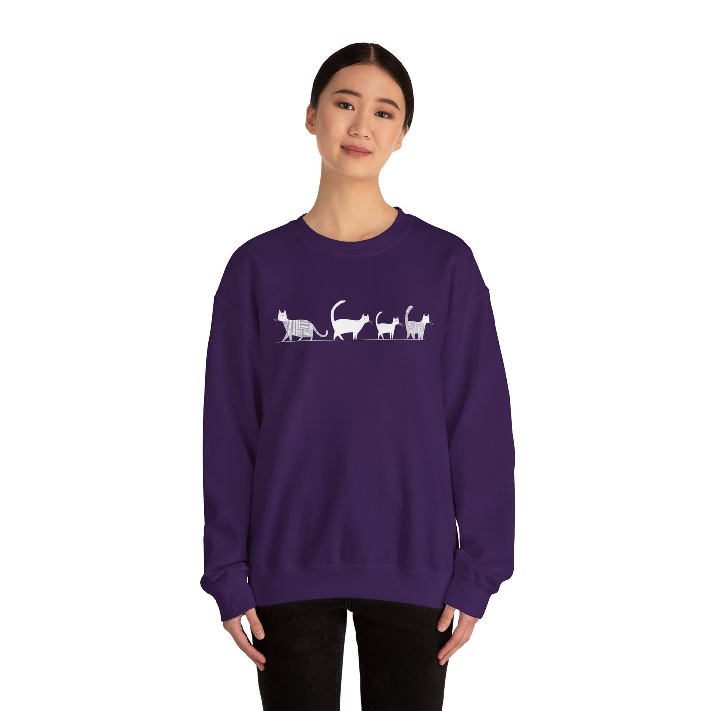 Pull en coton écolo – Chat en file indienne