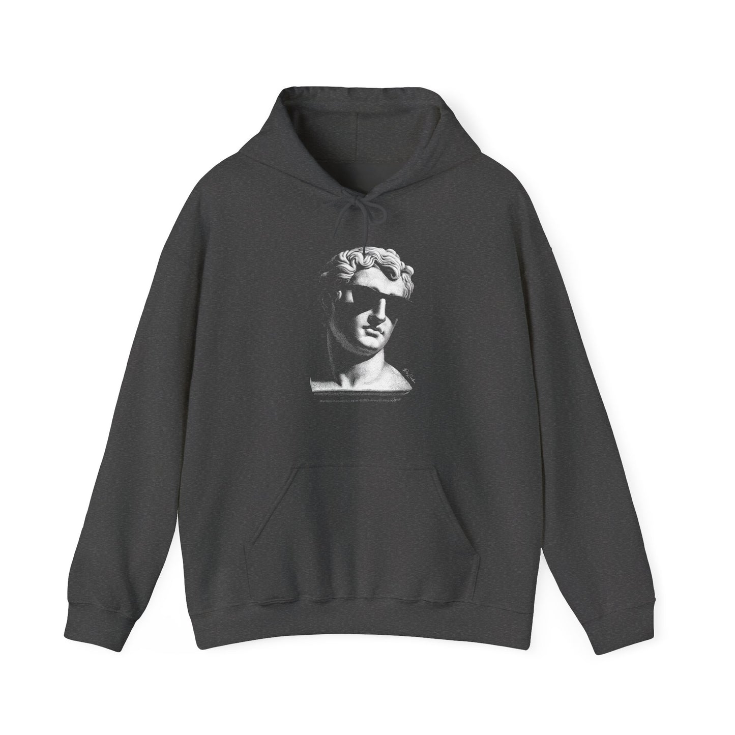 Sweat à capuche en coton durable – Buste d'homme antique avec lunettes