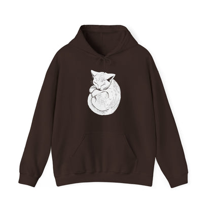 Sweat à capuche en coton durable – Motif chat endormi