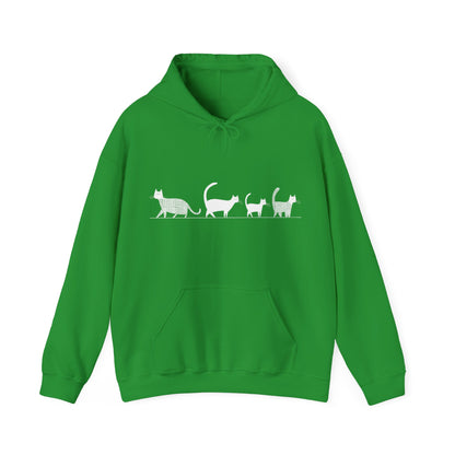 Sweat à capuche en coton durable – Chats en file indienne
