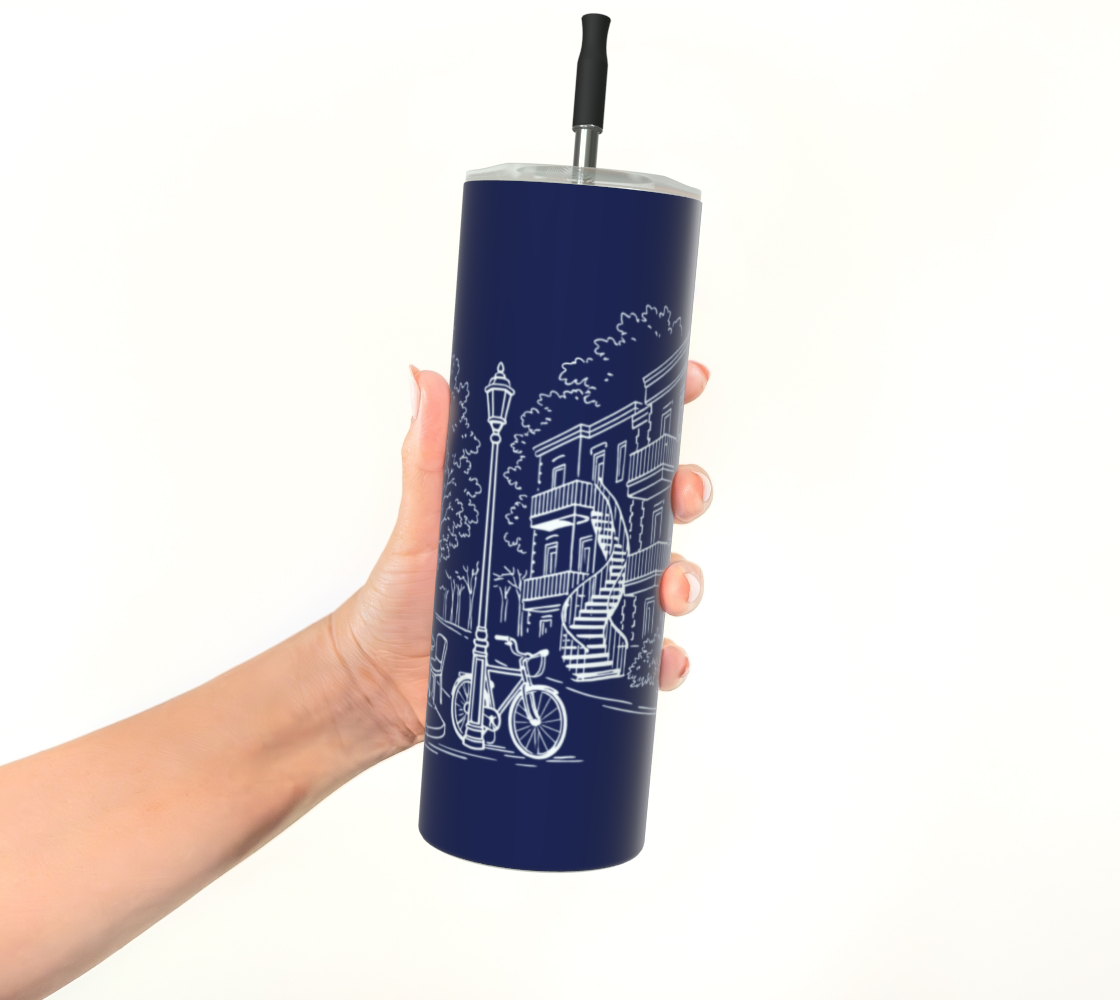 Gobelet en inox 20 oz avec paille réutilisable – Quartier Plateau Mont-Royal