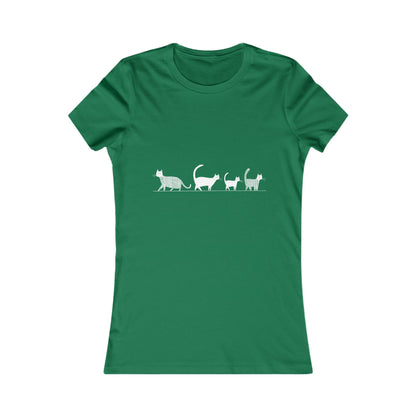 Eco-friendly slim fit t-shirt – Cats walking in single file