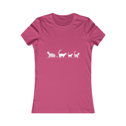 Eco-friendly slim fit t-shirt – Cats walking in single file