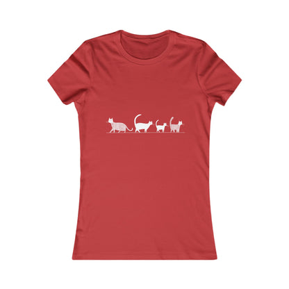 Eco-friendly slim fit t-shirt – Cats walking in single file