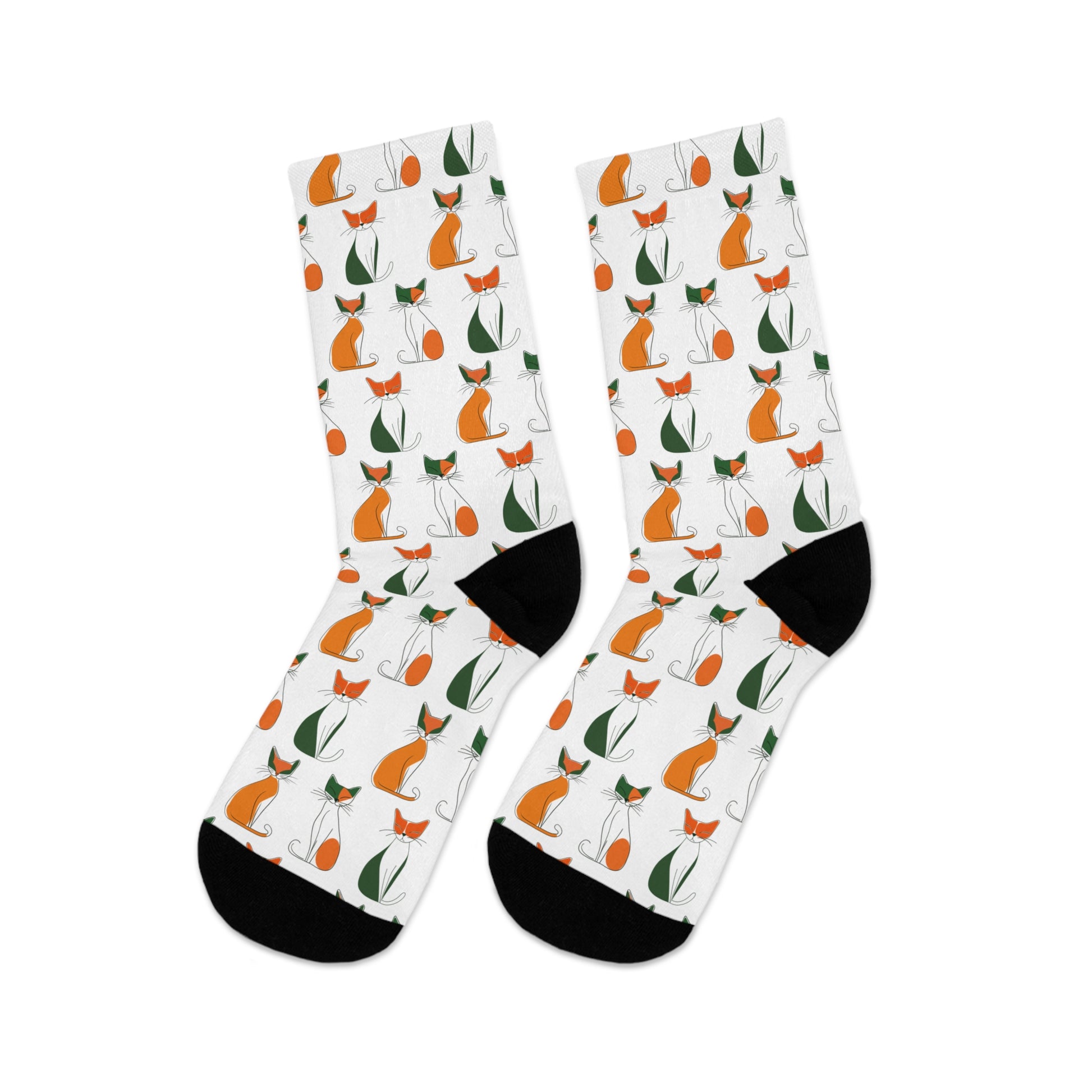Chaussettes écolo - Motif de chats - rose zombie