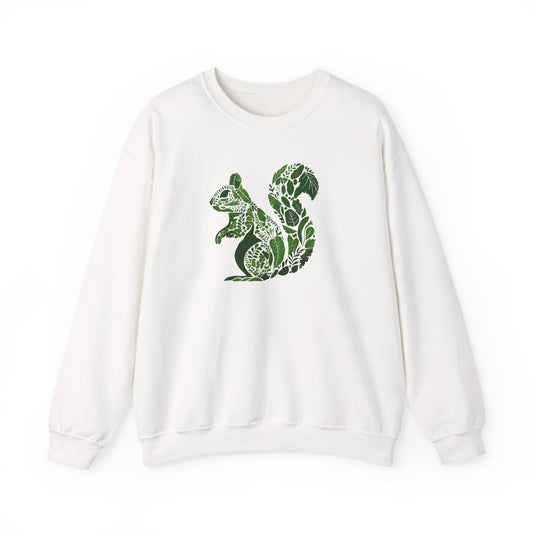 Pull en coton écolo – Feuilles vertes en forme d'écureuil