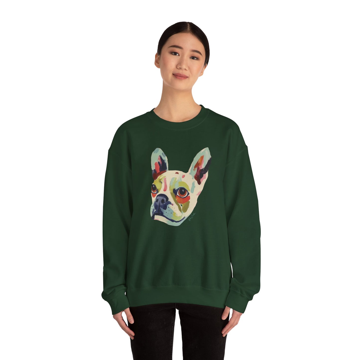 Pull en coton durable – Bouledogue français coloré