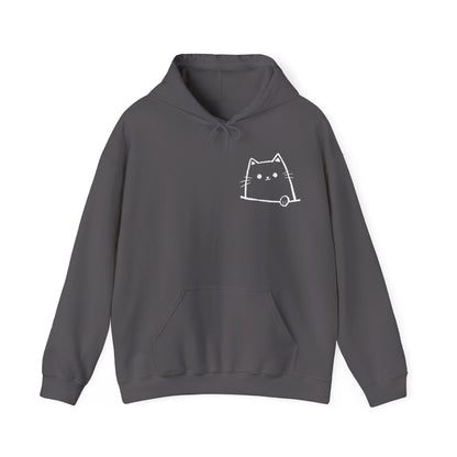 Sweat à capuche en coton durable – Motif de chat minimaliste