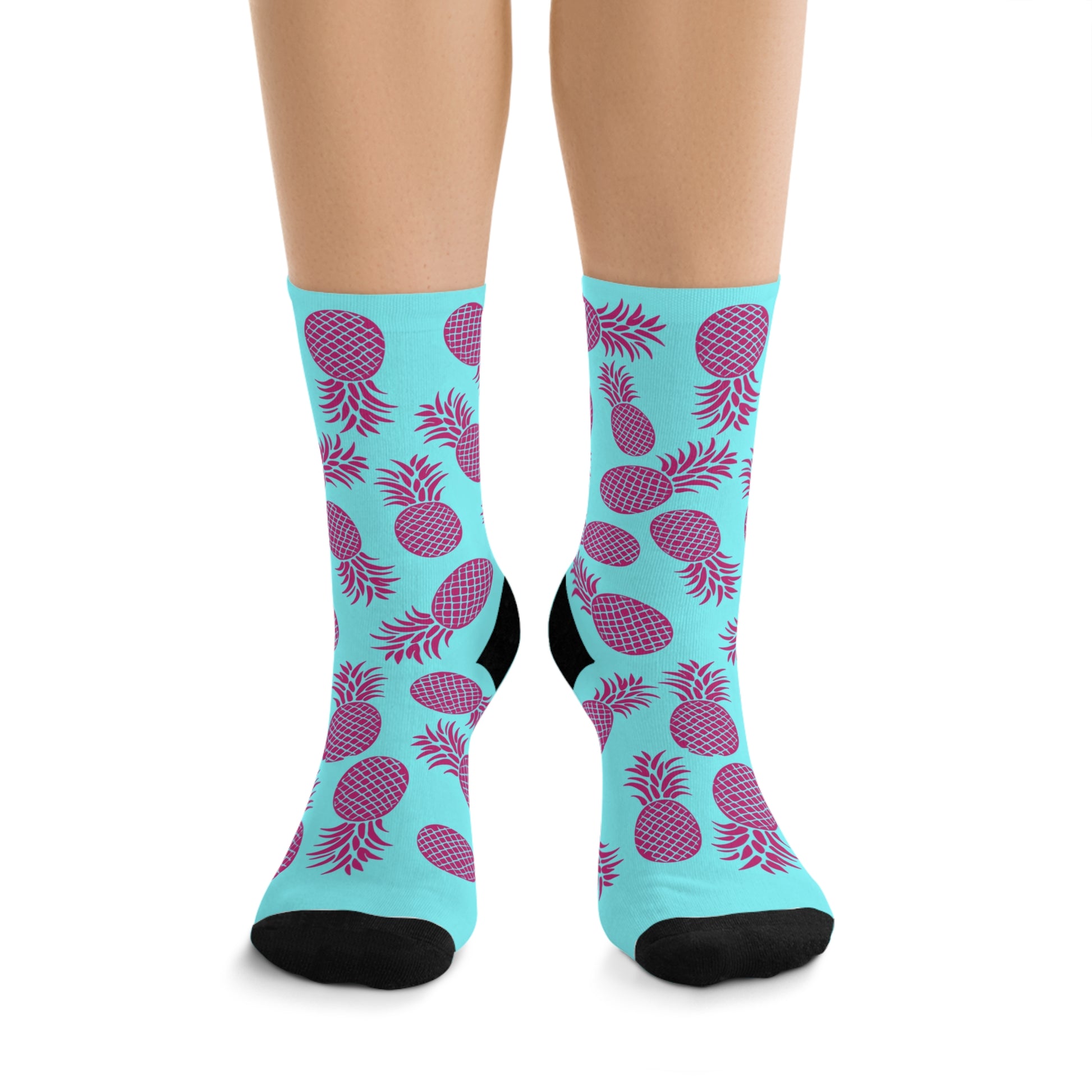 Chaussettes écolo - Motif tropical d'ananas - rose zombie
