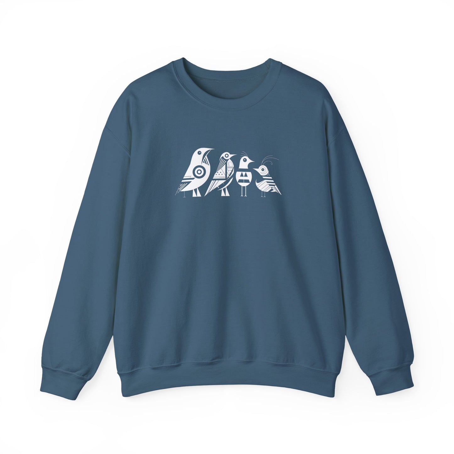 Pull en coton durable – Motif d'oiseaux géométriques