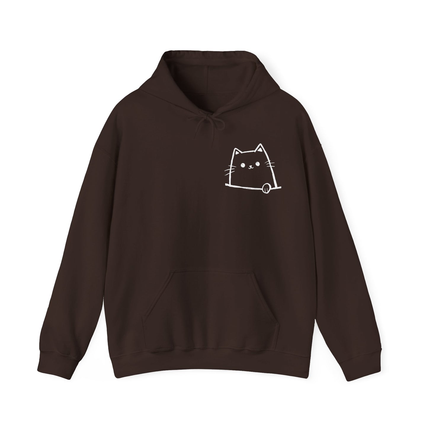 Sweat à capuche en coton durable – Motif de chat minimaliste