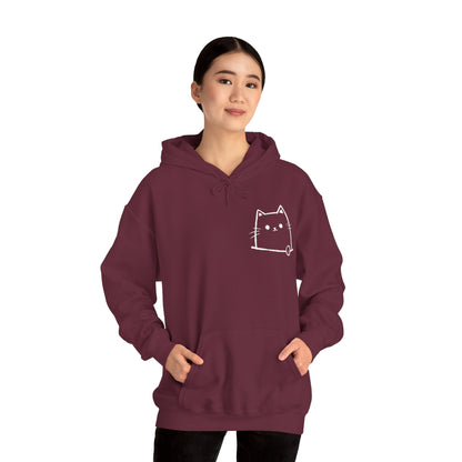 Sweat à capuche en coton durable – Motif de chat minimaliste