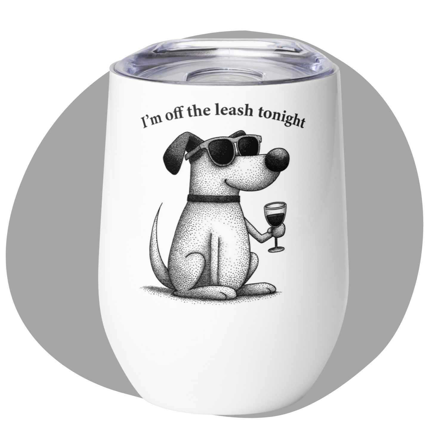 Gobelet de 12 oz en acier inoxydable – Design chien fêtard