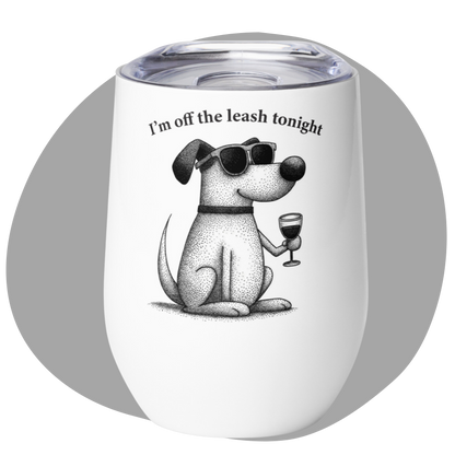 Gobelet de 12 oz en acier inoxydable – Design chien fêtard
