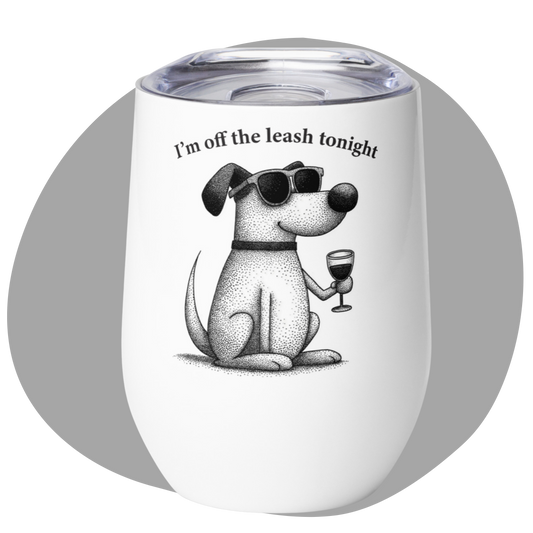Gobelet de 12 oz en acier inoxydable – Design chien fêtard