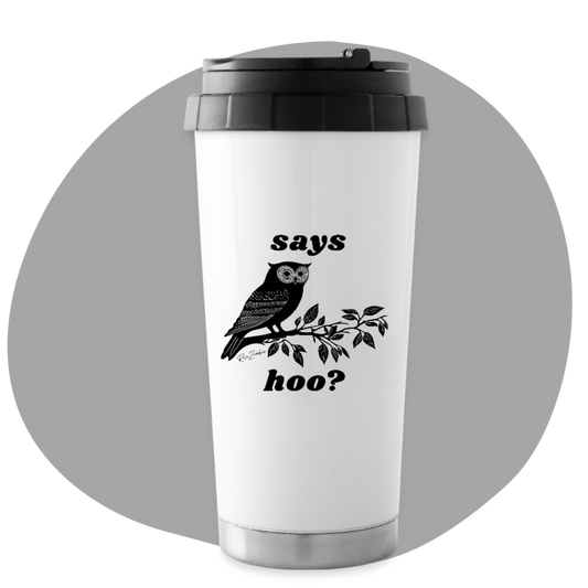 Gobelet 16 oz avec citation amusante pour boisson chaude ou froide - Imprimé de hibou