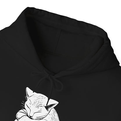 Sweat à capuche en coton durable – Motif chat endormi