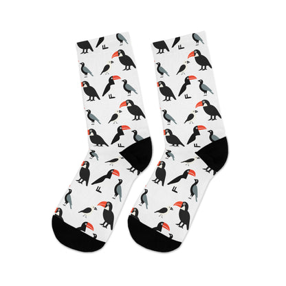 Chaussettes écolo - Motif d'oiseaux tropicaux - rose zombie
