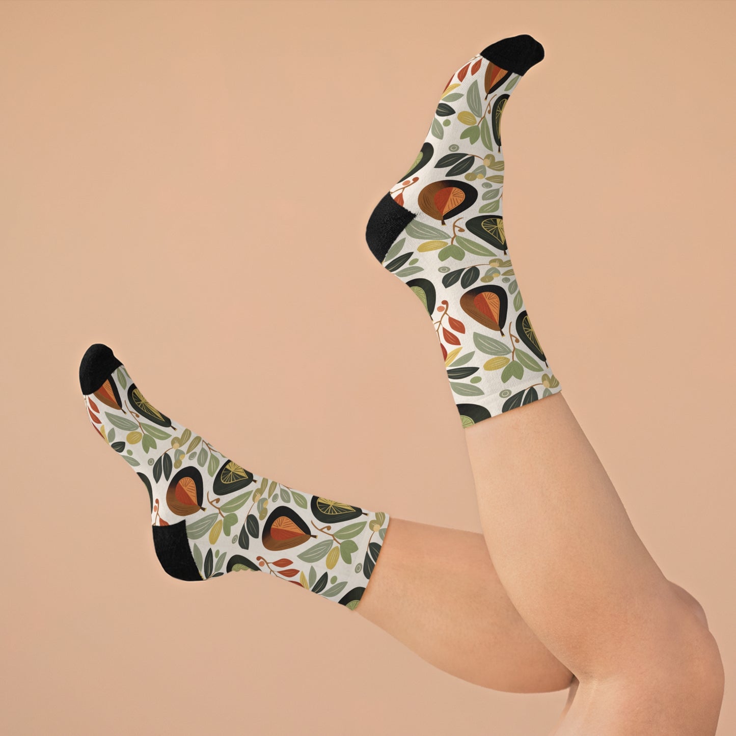 Chaussettes écolo - Motif tropical abstrait - rose zombie