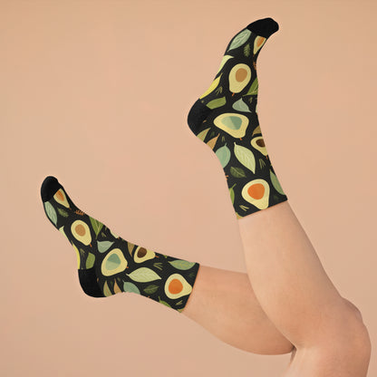 Chaussettes écolo - Motif tropical d'avocats - rose zombie