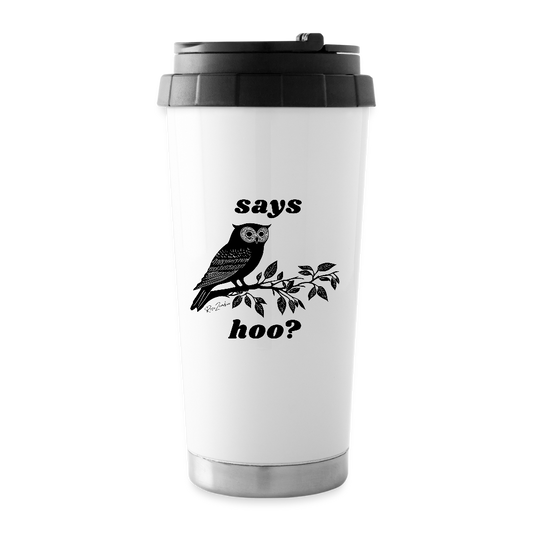 16 oz Travel Mug - white