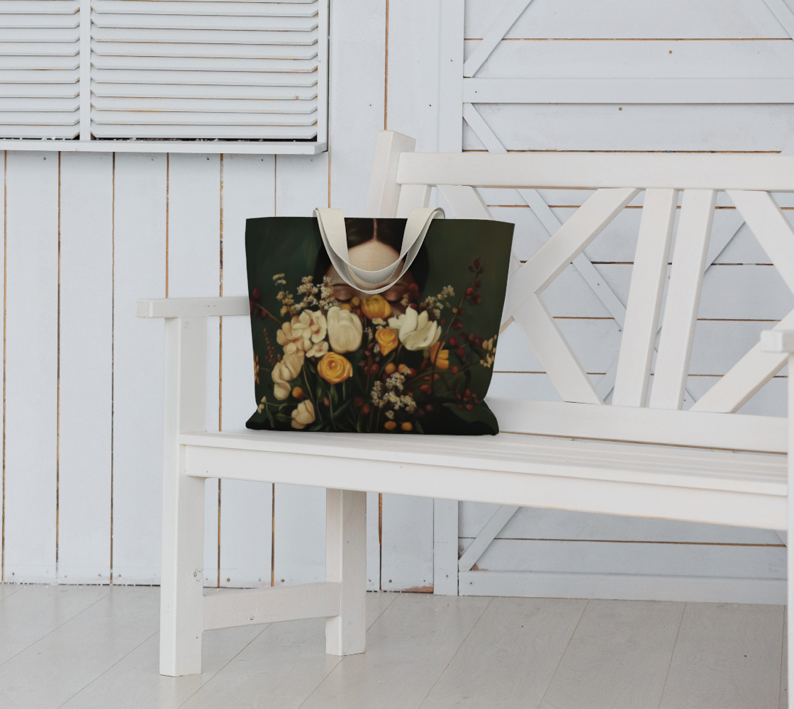 Sac tote large en coton éthique – Renaissance florale