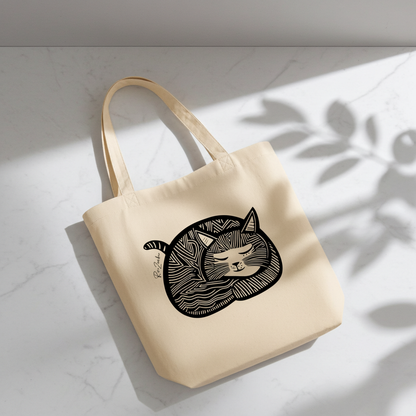 Sac tote en  coton bio - Adorable imprimé de chat