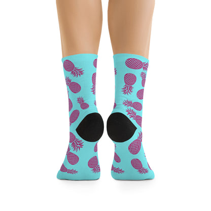 Chaussettes écolo - Motif tropical d'ananas - rose zombie