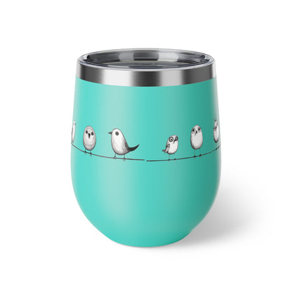 Gobelet 12 oz en acier inox - Imprimé d'oiseaux ludique