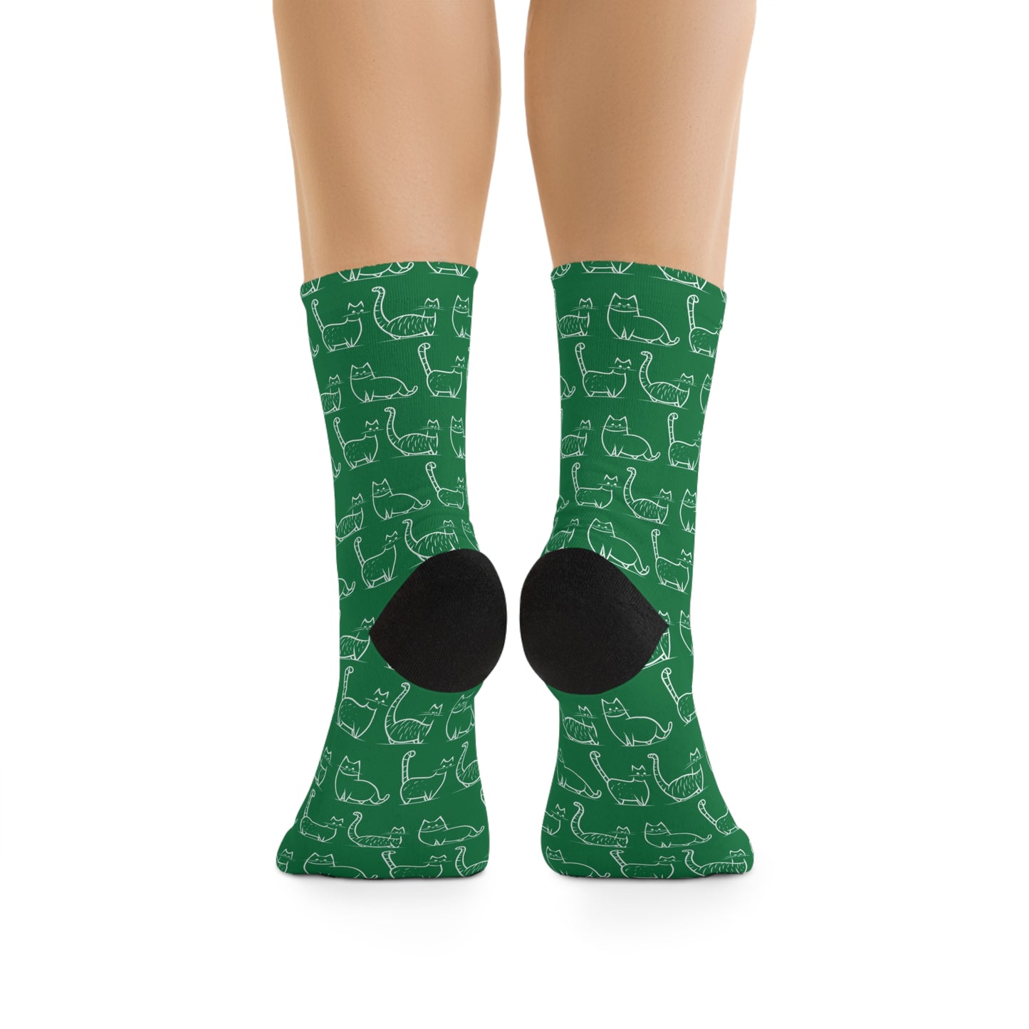 Chaussettes écolo - Motif de chats - rose zombie