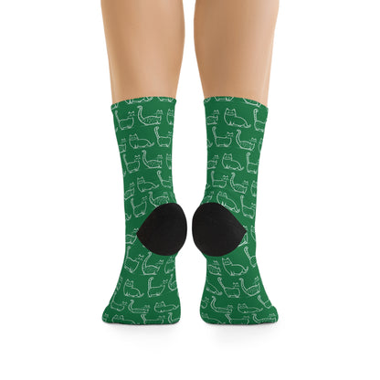 Chaussettes écolo - Motif de chats - rose zombie