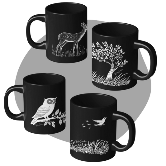 Lot de 4 tasses Aurora - rose zombie