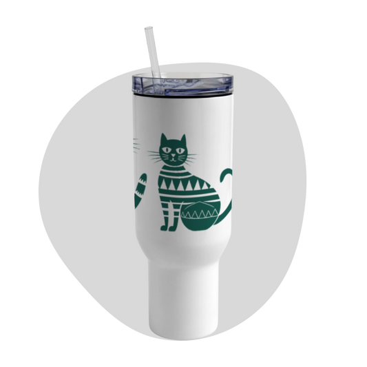 Gobelet de voyage 40 oz Kobe - Motif de chats - rose zombie