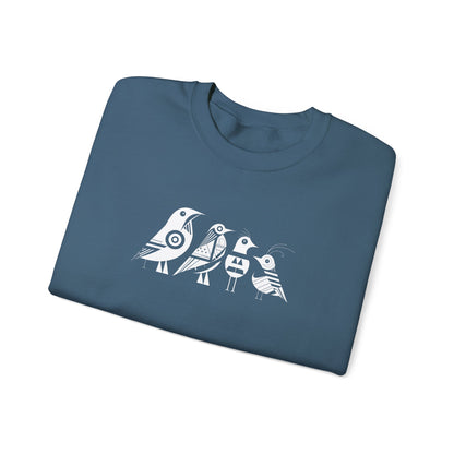 Pull en coton durable – Motif d'oiseaux géométriques