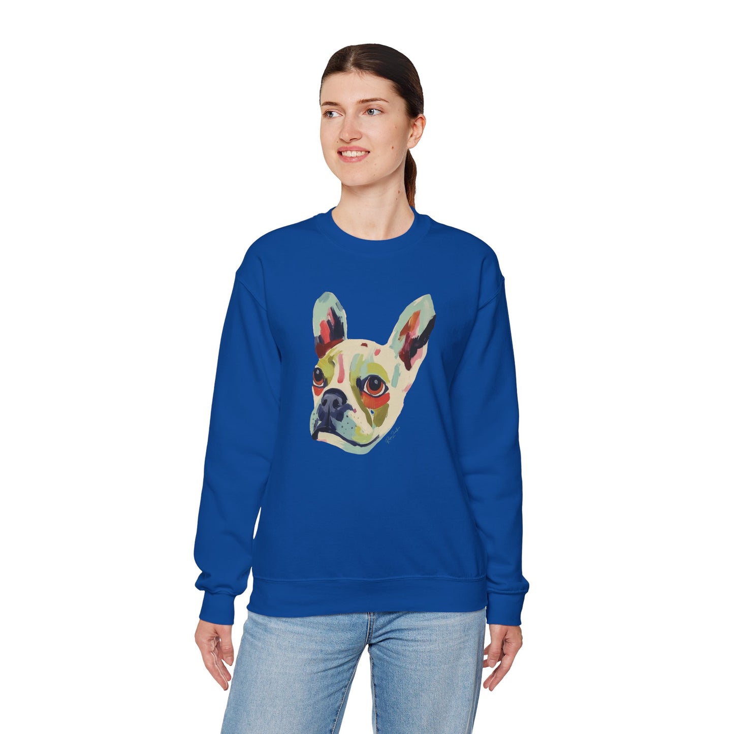 Pull en coton durable – Bouledogue français coloré