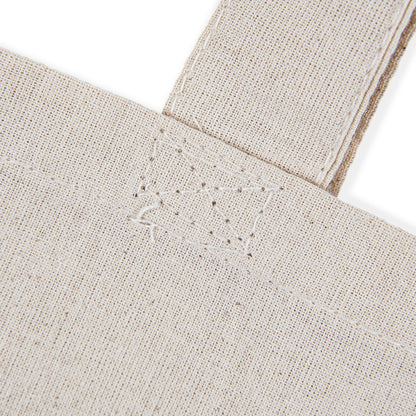 Sac tote beige en coton éthique — Lapin style linogravure