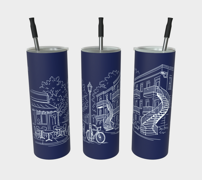 Gobelet en inox 20 oz avec paille réutilisable – Quartier Plateau Mont-Royal