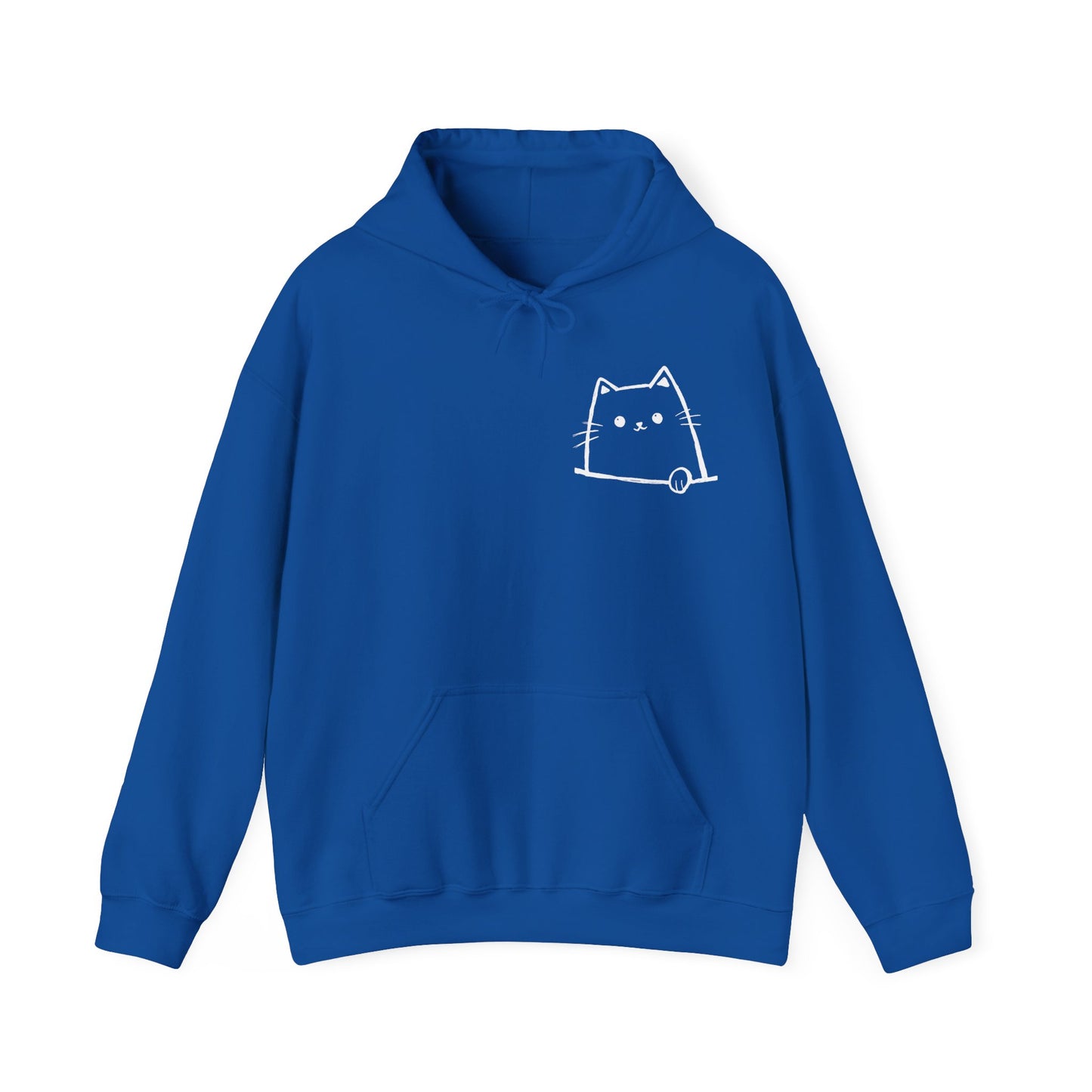 Sweat à capuche en coton durable – Motif de chat minimaliste