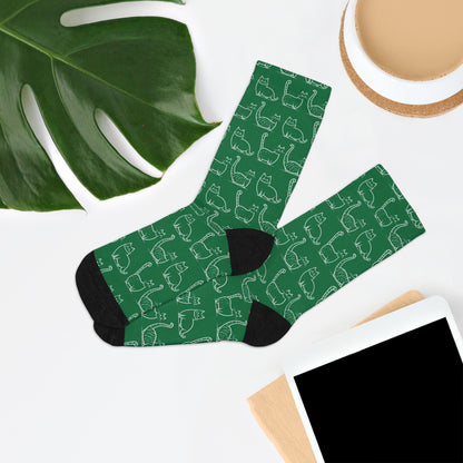 Chaussettes écolo - Motif de chats - rose zombie