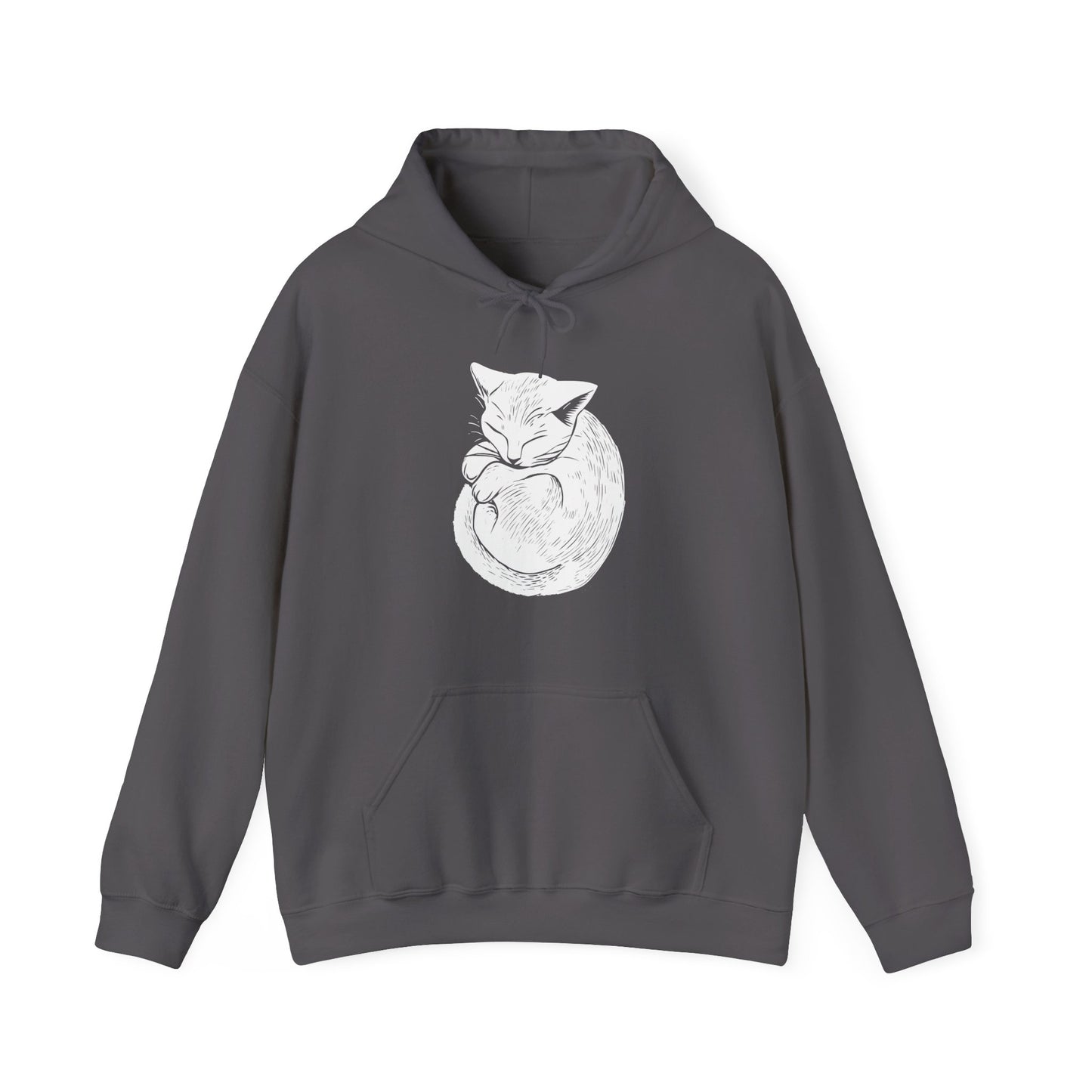 Sweat à capuche en coton durable – Motif chat endormi