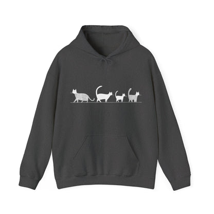 Sweat à capuche en coton durable – Chats en file indienne