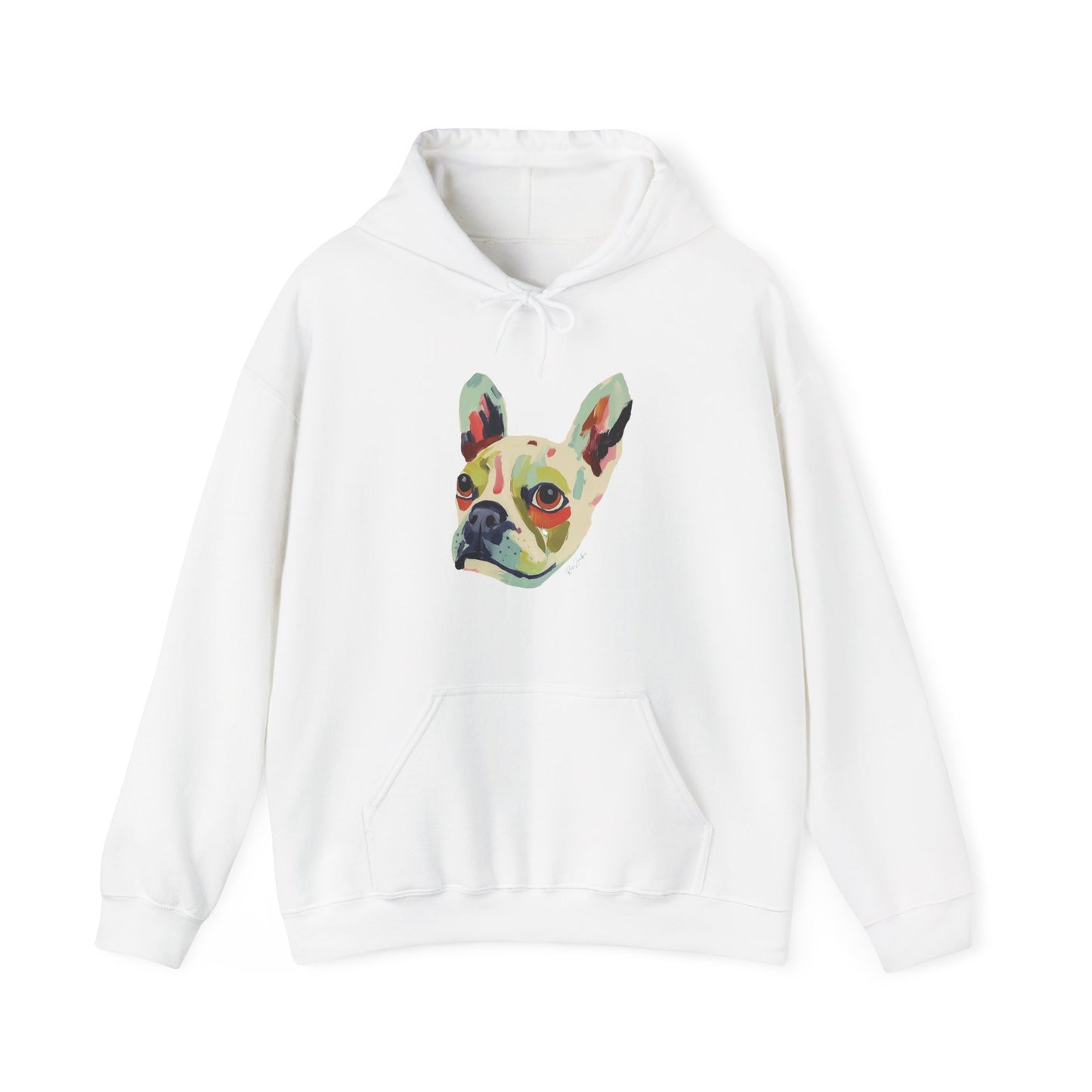 Sweat à capuche en coton durable – Imprimé bouledogue français
